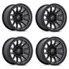 Set 4 Fuel FC866 Piston 20x10 5x5 Matte Gunmetal Gloss Black Wheels 20" -18mm