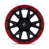 Set 4 Fuel FC402 Catalyst 20x10 6x5.5 Matte Black Candy Red Lip Wheels 20" -18mm