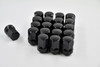 Set 20 Black Lug Nuts 7/8" 22mm Hex - 14mm x 1.5 1.5" Tall M14x1.5