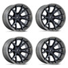 Set 4 Fuel FC402 Catalyst 22x10 6x135 Gloss Black Brushed Gray Wheels 22" -18mm