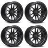 Set 4 17" Lock Offroad Krawler Matte Black Matte Black Ring 17x9 6x135 -12mm