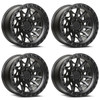 Set 4 17" Lock Offroad Lunatic Matte Black Matte Black Ring 17x9 Wheels 5x5 01mm