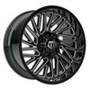 22" TIS 553BM Gloss Black Milled 22x12 8x170 -44mm Lifted For Ford F250 F350 Rim