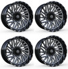 Set 4 20" TIS 553BM Gloss Black Milled 20x9 Wheels 8x180 +18mm For Chevy GMC Rim