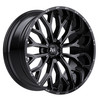 Set 4 20" TIS 565BM Gloss Black with Milled Accents 20x9 Wheels 6x135 0mm Rims