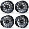 Set 4 22" TIS 553BM Gloss Black Milled 22x10 Wheels 6x5.5 6x135 10mm Truck Rims