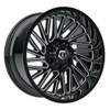 20" TIS 553BM Gloss Black Milled 20x10 5x5 5x5.5 -12mm Lifted For Jeep Dodge Ram