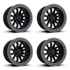 Set 4 22" TIS 556BA Black w/ Anthracite Bead Ring 22x10 Wheels 6x5.5 Rims 10mm