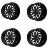 Set 4 22" TIS 544B Gloss Black 22x10 Wheels 8x180 10mm For Chevy GMC Truck Rims