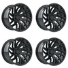 Set 4 20" TIS 554B Gloss Black 20x10 Wheels 8x6.5 -19mm Lifted 8 Lug Truck Rims