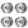Set 4 24" Fittipaldi Wheels FTF504P 24x10 Polished 4x156 -25mm Forged Truck Rims