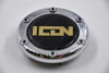 Icon Chrome w/Black&Gold Logo Wheel Center Cap Hub Cap MK-004(ICON) 2.51"