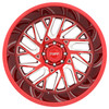 Tuff T4B 22x12 8x6.5 Candy Red W/ Milled Spoke Wheel 22" -45mm Rim