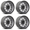 Set 4 17" Lock Offroad 50CAL Matte Grey Matte Black Ring 17x9 Wheels 6x5.5 0mm