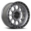 Set 4 17" Lock Offroad 50CAL Matte Grey Matte Black Ring 17x9 Wheels 6x5.5 0mm