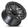 Set 4 17" Lock Offroad Matrix Grey Matte Black Ring 17x9 Wheels 6x135 6x5.5 0mm