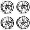 Set 4 22" Axe Wheels EX20 Black Polished Face 22x9 Wheels 5x5 20mm For Jeep Rims