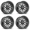 Set 4 20" Vortek Black Diamond Cut Dark Tint VRP-504 20x9 6x135 6x5.5 18mm Rims