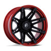 Fuel FC401 Brawl 22x10 8x6.5 Matte Black Candy Red Lip 22" -18mm Lifted Wheel