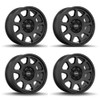 Set 4 17" Brink Wheels B301 Alpine Black 17x8.5 Flow Formed 5x5 5x4.5 0mm Rims