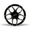 Set 4 18" Kalon Wheels Falcon 201 Black Machined Face 18x8 5x100 5x4.5 40mm Rims