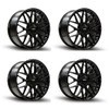 Set 4 16" Kalon Wheels Blitz 203 Gloss Black 16x7 Wheels 5x112 5x120 42mm Rims