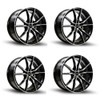Set 4 18" Kalon Wheels Pyro 202 18x8 5x100 5x4.5 40mm Black Machined Face Wheels