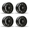 Set 4 17" Thret Offroad Storm 701 Gloss Black Milled 17x9 Wheels 6x5.5 -12mm Rim