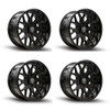 Set 4 20" Thret Offroad Monarch 901 Gloss Black 20x10 Wheels 6x5.5 -21mm Rims