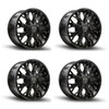 Set 4 20" Thret Offroad Vulcan 801 Gloss Black 20x9 Wheels 5x5 5x5.5 0mm Rims