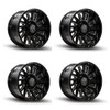 Set 4 20" Thret Offroad Omega 902 Gloss Black Milled 20x10 Wheels 6x135 -21mm
