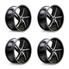 Set 4 20" Sapphire Luxury Alloys SX01-01 Black Machined 20x9 Wheels 5x112 35mm