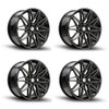 Set 4 20" Sapphire Luxury Alloys SX05-05 Gloss Black Milled 20x9 5x120 35mm Rims