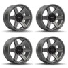 Set 4 20" Brink Wheels B103 Fang Titanium 20x9 Flow Formed 6x5.5 6x135 0mm Rims