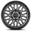 Set 4 17" Lock Offroad Onyx Matte Grey Matte Black Ring 17x9 Wheels 6x5.5 1mm