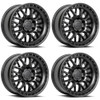 Set 4 17" Lock Offroad Onyx Matte Black Matte Black Ring 17x9 Wheels 6x5.5 1mm