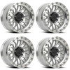 Set 4 20" Lock Offroad Combat Machine Clear Coat 20x9 Wheels 6x5.5 0mm Truck Rim