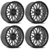 Set 4 20" Lock Offroad Combat Matte Grey Matte Black Ring 20x9 Wheels 5x5 0mm