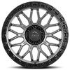 Set 4 20" Lock Offroad Combat Matte Grey Matte Black Ring 20x9 Wheels 5x5 0mm