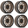 Set 4 17" Lock Offroad Combat Matte Bronze Matte Black Ring 17x9 Wheels 5x5 1mm