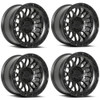 Set of 4 Lock Offroad Combat 20x9 6x5.5 0mm Matte Black Black Ring Truck SUV Rim