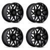 Set 4 20" Moto Metal MO812 Turbine Gloss Black 20x9 Wheels 8x6.5 01mm Truck Rims