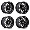 Set 4 20" Moto Metal MO812 Turbine Black Machined Face 20x9 Wheels 8x180 20mm
