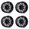 Set 4 22" Fuel 1PC D864 Hurricane Blackout 22x12 8x180 -44mm Lifted Truck Wheels