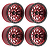 Set 4 18" Fittipaldi Offroad FT101RTB Red Machined Black Lip 18x9 8x6.5 18mm