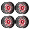 Set 4 22" Fittipaldi Offroad FA07MBRM Black Machined Red Tint 22x12 8x6.5 -44mm