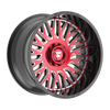 Set 4 22" Fittipaldi Offroad FA07MBRM Black Machined Red Tint 22x12 8x6.5 -44mm