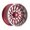 Set 4 22" Fittipaldi Offroad FA08MR Red Machined Face Lip 22x12 5x5 5x5.5 -44mm