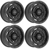 Set 4 17" Fittipaldi Offroad FT107SB Satin Black 17x9 Wheels 5x5.50 5x150 -12mm
