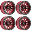 Set 4 20" Fittipaldi Offroad FB153R Red Machined Tint Black Ring 20x10 8x6.5 -38mm